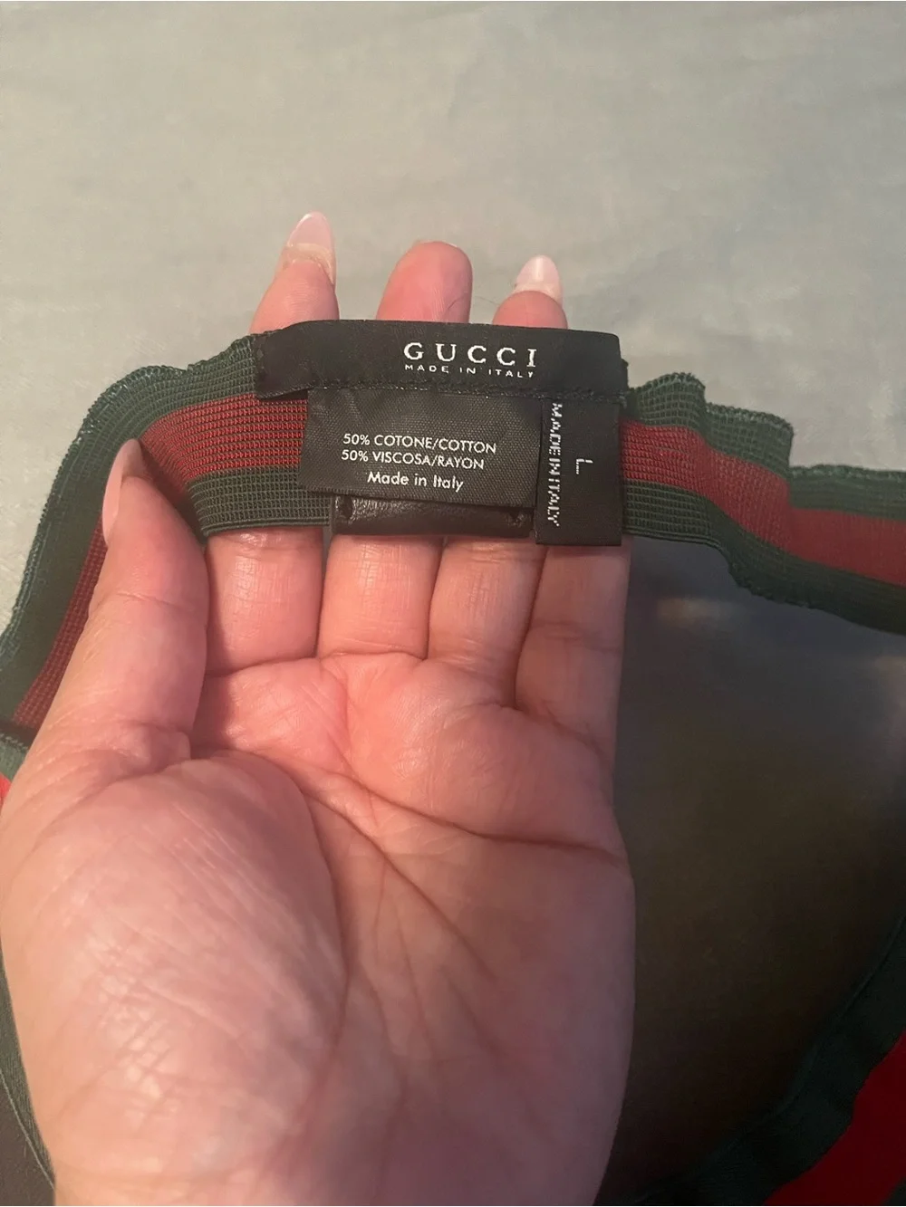 Gucci Black Visor with Red and Green Signature Stripe